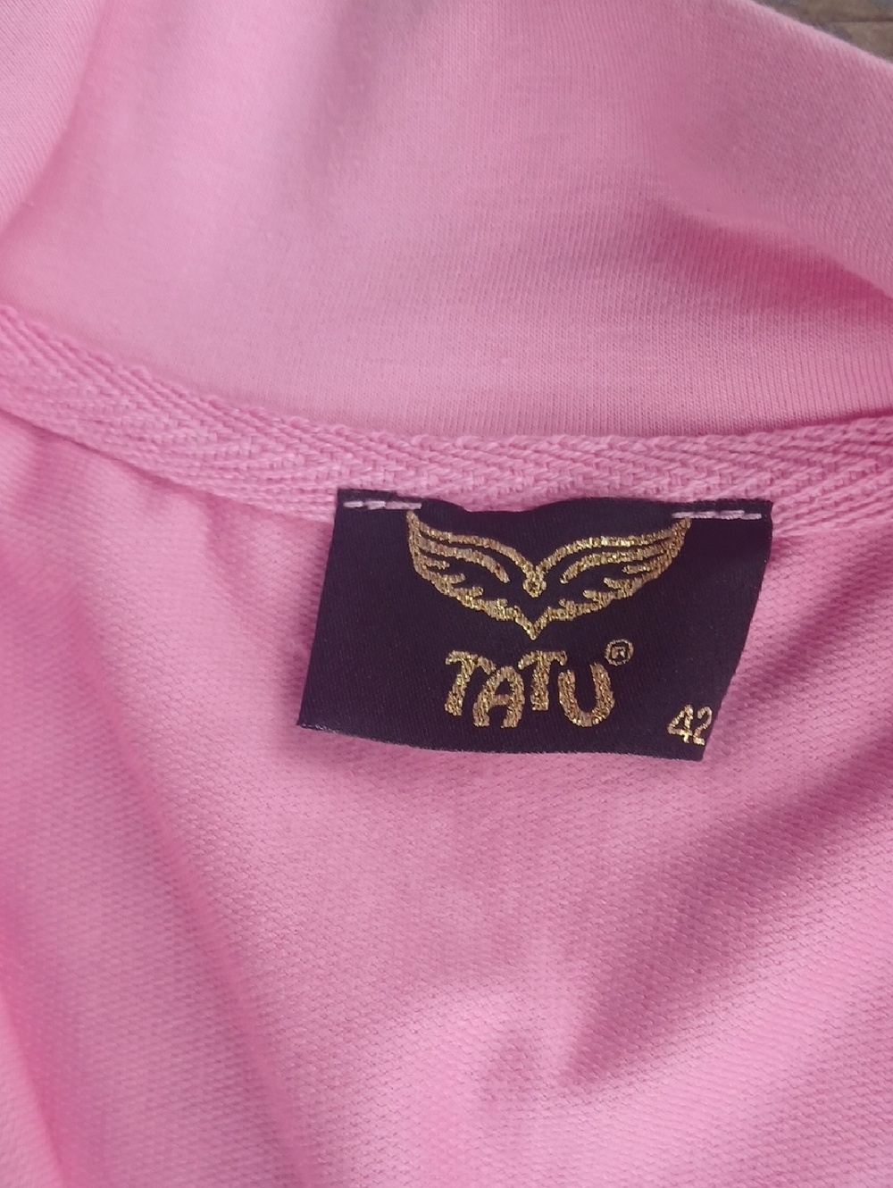 Tatu Pink Zipper Front Jumpsuit with Rhinestone Eagle On Back Size 42 Or U.S 30 - Picture 4 of 7